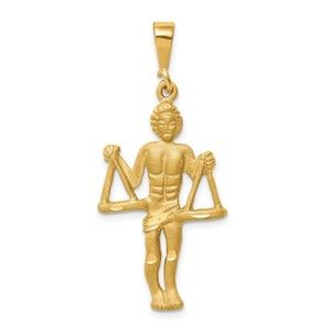 Million Charms 10k Yellow Gold Libra Zodiac Charm Pendant